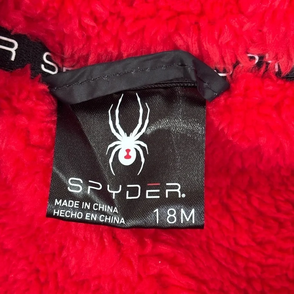 Spyder Black and Red Hooded Snowsuit, 18 mo